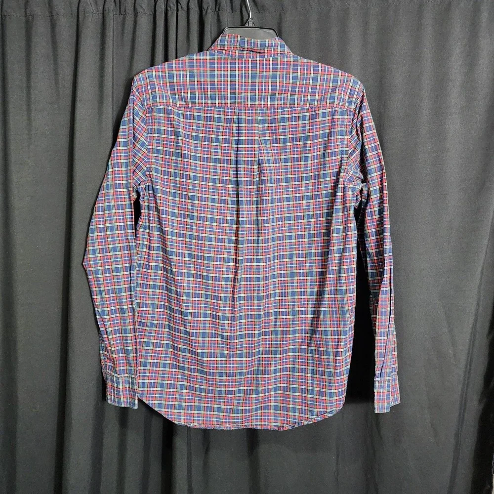 Ralph Lauren Boys XL 18-20 Plaid Button Down Shirt Navy Red Green Cotton
